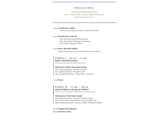 Incontro Interconfessionale 1